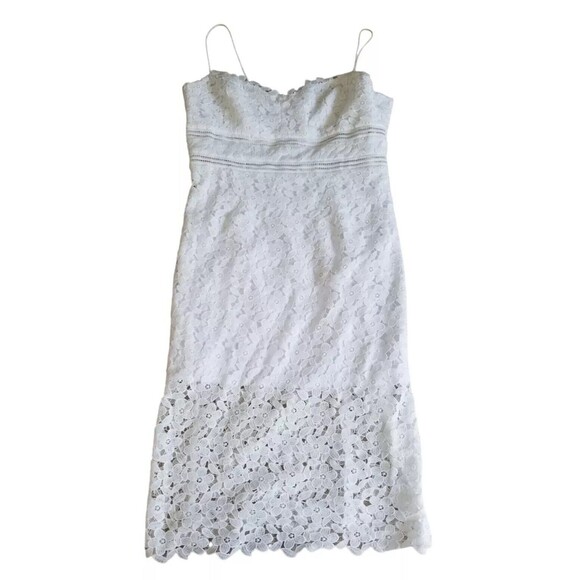 Anthropologie BHLDN Dress Alessa White Lace Overlay Wedding Bridal Women's 16 - Picture 10 of 14
